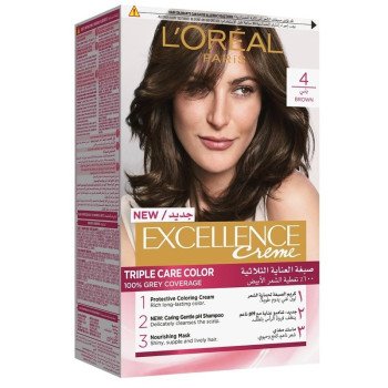 Loreal Excellence Creme Hair Color No (4) Brown Loreal Excellence Creme Hair Color No (4) Brown