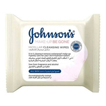 Johnson's Make-Up Be Gone Micellar 5 In 1 Cleansing Wipes All Types Skin 25 Wipes Johnson's Make-Up Be Gone Micellar 5 In 1 Cleansing Wipes All Types Skin 25 Wipes