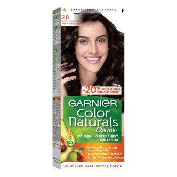 Garnier Color Naturals Creme Hair Color No (2.0) Luminous Black Garnier Color Naturals Creme Hair Color No (2.0) Luminous Black