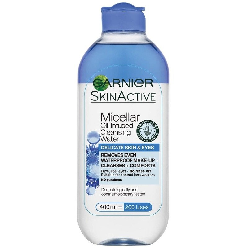 Garnier Micellar Cleansing Water With Cornflower Extract For Sensitive Eyes 400ml Garnier Micellar Cleansing Water With Cornflower Extract For Sensitive Eyes 400ml