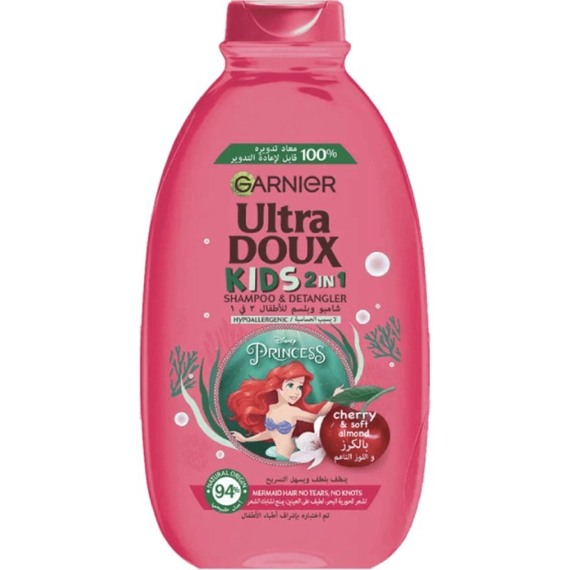 Garnier Ultra Doux Kids 2 In 1 Cherry & Soft Almond Shampoo and Detangler 400ml Garnier Ultra Doux Kids 2 In 1 Cherry & Soft Almond Shampoo and Detangler 400ml