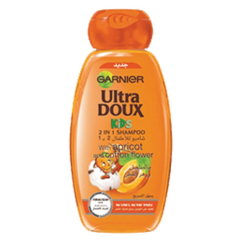 Garnier Ultra Doux Kids 2 In 1 Apricot & Cotton Flower Shampoo and Detangler 400ml Garnier Ultra Doux Kids 2 In 1 Apricot & Cotton Flower Shampoo and Detangler 400ml