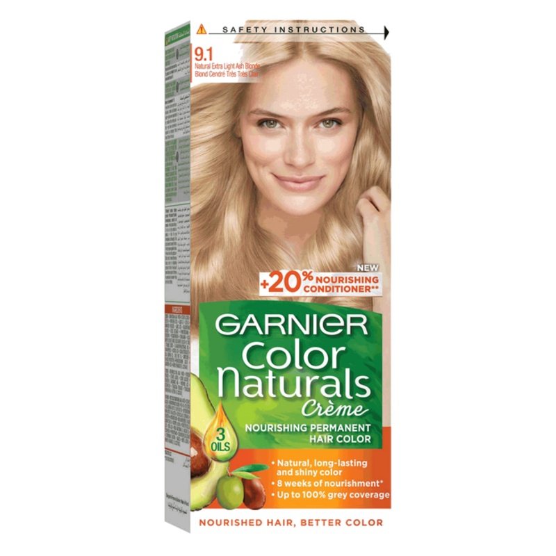 Garnier Color Naturals Creme Hair Color No (9.1) Extra Light Ash Blonde Garnier Color Naturals Creme Hair Color No (9.1) Extra Light Ash Blonde