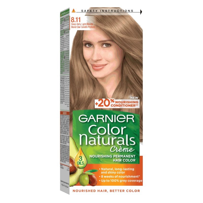 Garnier Color Naturals Creme Hair Color No (8.11) Deep Ashy Light Blonde Garnier Color Naturals Creme Hair Color No (8.11) Deep Ashy Light Blonde