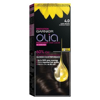 Garnier Olia No Ammonia Permanent Hair color (4.0) Dark Brown Garnier Olia No Ammonia Permanent Hair color (4.0) Dark Brown
