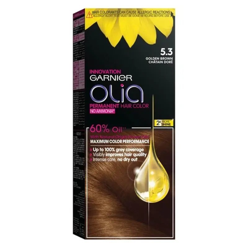 Garnier Olia No Ammonia Permanent Hair color (5.3) Golden brown Garnier Olia No Ammonia Permanent Hair color (5.3) Golden brown