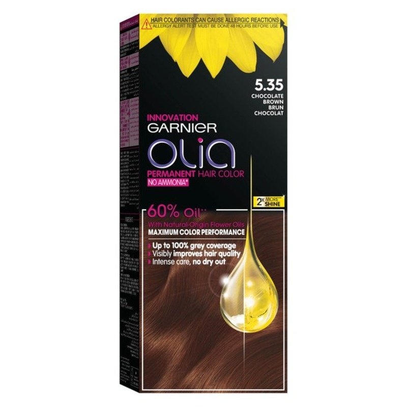 Garnier Olia No Ammonia Permanent Hair color (5.35) Chocolate Brown Garnier Olia No Ammonia Permanent Hair color (5.35) Chocolate Brown