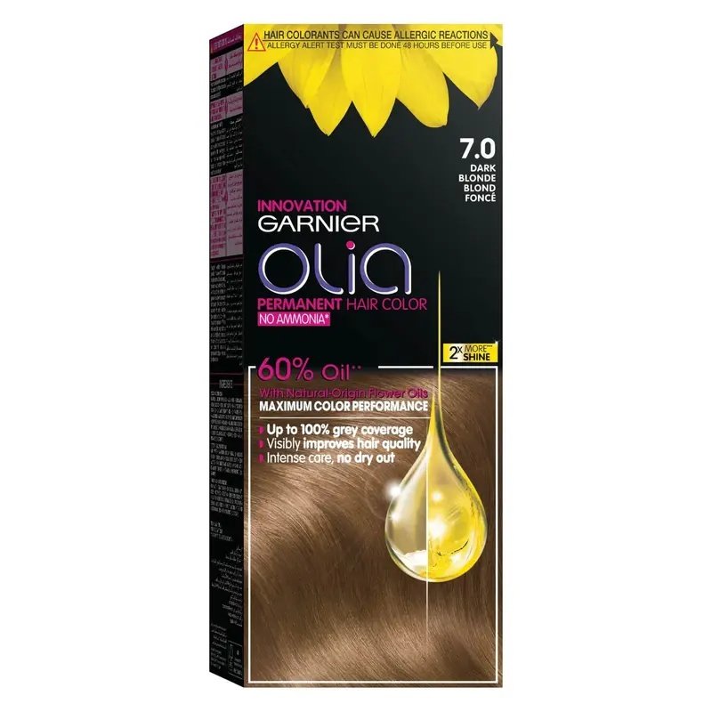 Garnier Olia No Ammonia Permanent Hair color (7.0) Dark Blonde Garnier Olia No Ammonia Permanent Hair color (7.0) Dark Blonde