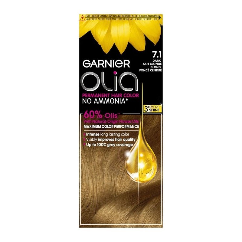 Garnier Olia No Ammonia Permanent Hair color (7.1) Dark Ash Blonde Garnier Olia No Ammonia Permanent Hair color (7.1) Dark Ash Blonde
