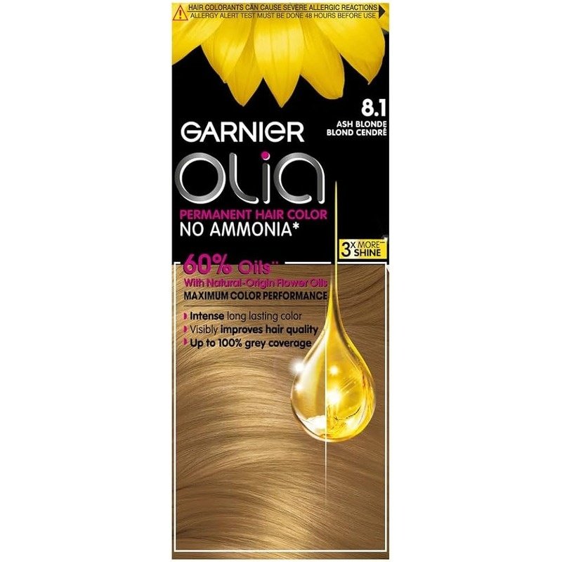 Garnier Olia No Ammonia Permanent Hair color (8.1) Ash Blonde Garnier Olia No Ammonia Permanent Hair color (8.1) Ash Blonde