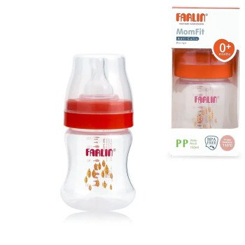Farlin Momfit Anti-Colic Wide Neck 0+ Months 150 Ml Orange Farlin Momfit Anti-Colic Wide Neck 0+ Months 150 Ml Orange