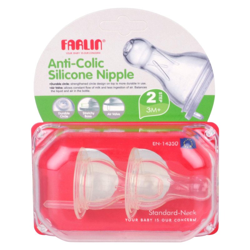 Farlin Anti-Colic Silicone Nipple Step 2 3M+ Farlin Anti-Colic Silicone Nipple Step 2 3M+