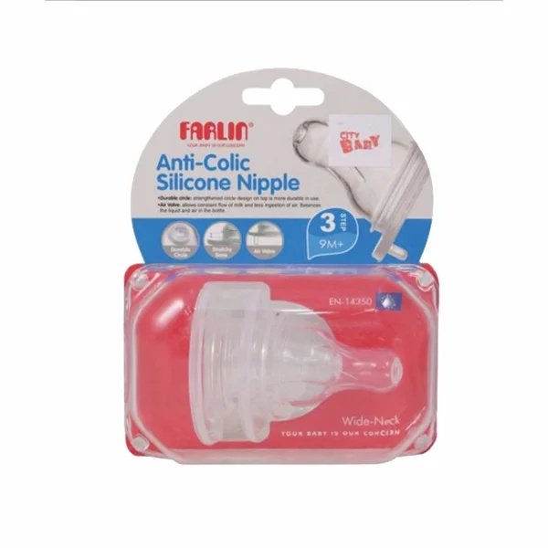 Farlin Anti-Colic Sillicon Nipple 3 Step 9M+ Farlin Anti-Colic Sillicon Nipple 3 Step 9M+