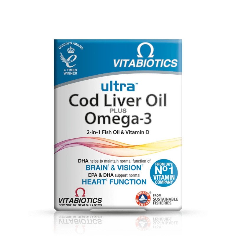Vitabiotics Ultra Cod Liver Oil Plus Omega 3 60 Capsules