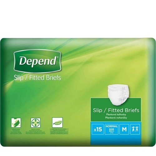 Depend Slip/Fitted Briefs (Normal) Medium 15 Pcs