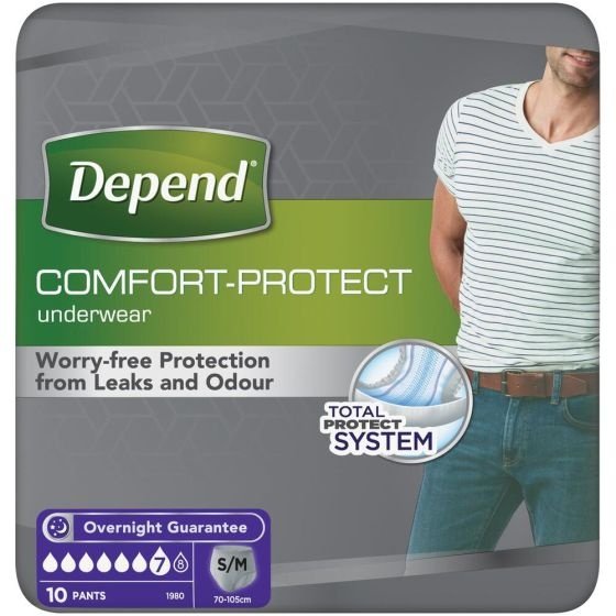 Depend Underwear S/M For Men 10 Diapers