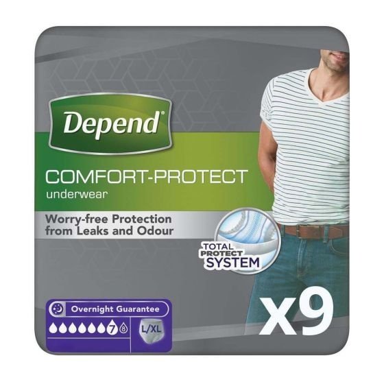 Depend Underwear L/Xl Men 9 Diaper