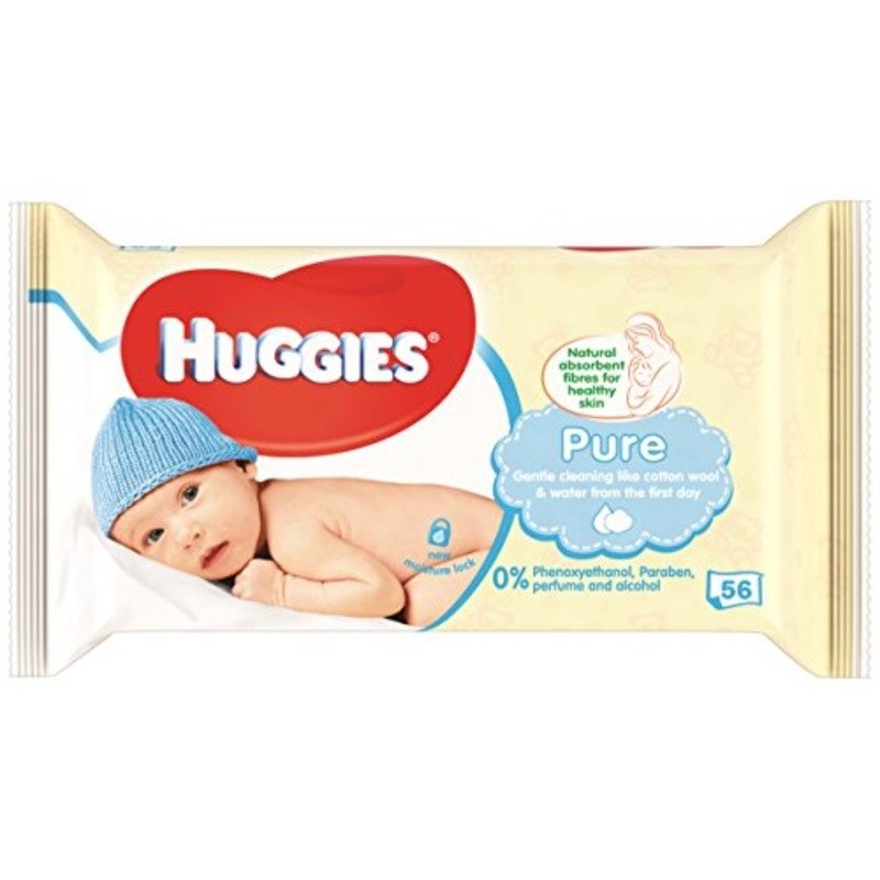 Huggies Pure Baby Wipes 56 Wipes
