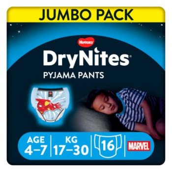 Drynites For Boys (4-7) 17-30 Kg 16 Pants Drynites For Boys (4-7) 17-30 Kg 16 Pants