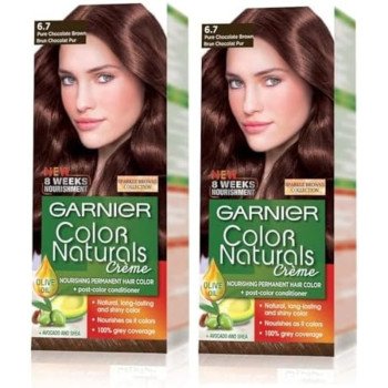 Garnier Color Naturals Creme Hair Color No (6.7) Pure Chocolate Brown - 2box 33% offer Garnier Color Naturals Creme Hair Color No (6.7) Pure Chocolate Brown - 2box 33% offer