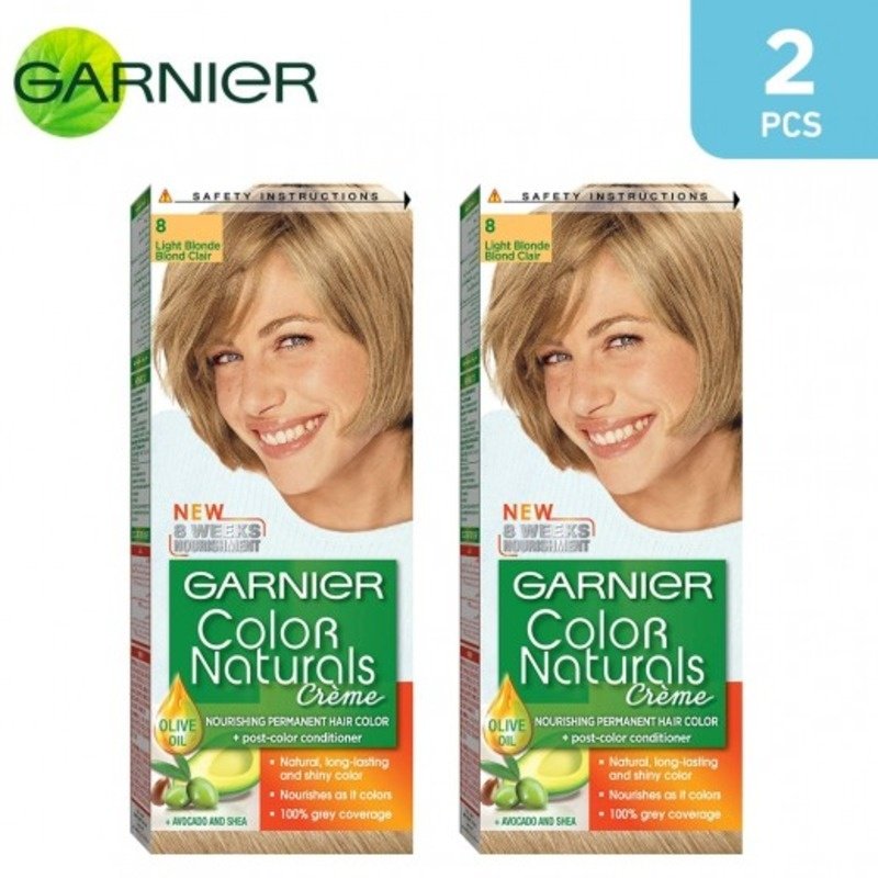 Garnier Color Naturals Creme Hair Color No (8.0) Light Blonde - 2box 33% offer Garnier Color Naturals Creme Hair Color No (8.0) Light Blonde - 2box 33% offer