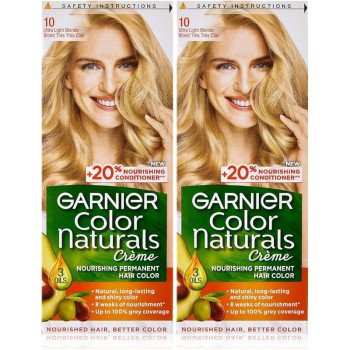 Garnier Color Naturals Creme Hair Color No (10.0) Ultra Light Blonde - 2box 33% offer Garnier Color Naturals Creme Hair Color No (10.0) Ultra Light Blonde - 2box 33% offer