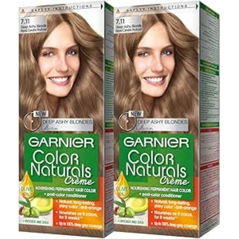 Garnier Color Naturals Creme Hair Color No (7.11) Deep Ashy Blonde- 2box 33% offer Garnier Color Naturals Creme Hair Color No (7.11) Deep Ashy Blonde- 2box 33% offer