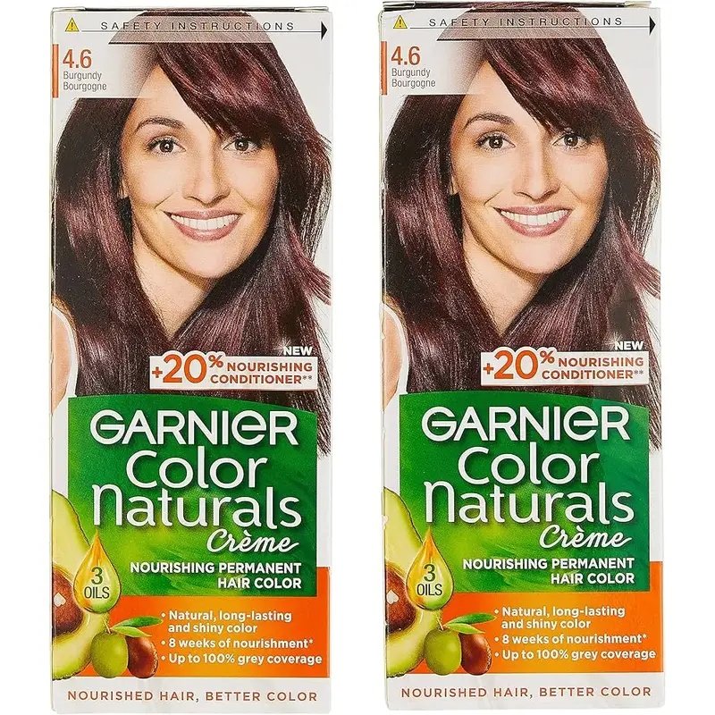 Garnier Color Naturals Creme Hair Color No (4.6) Burgundy - 2box 33% offer Garnier Color Naturals Creme Hair Color No (4.6) Burgundy - 2box 33% offer