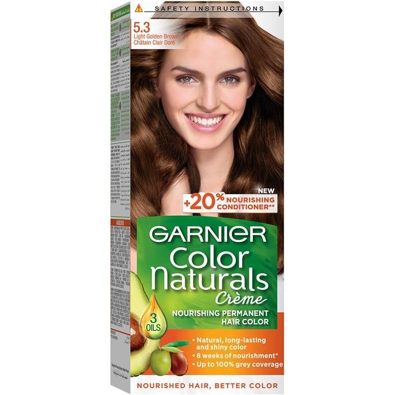 Garnier Color Naturals Creme Hair Color No (5.3) Light Golden Brown - 2box 33% offer Garnier Color Naturals Creme Hair Color No (5.3) Light Golden Brown - 2box 33% offer