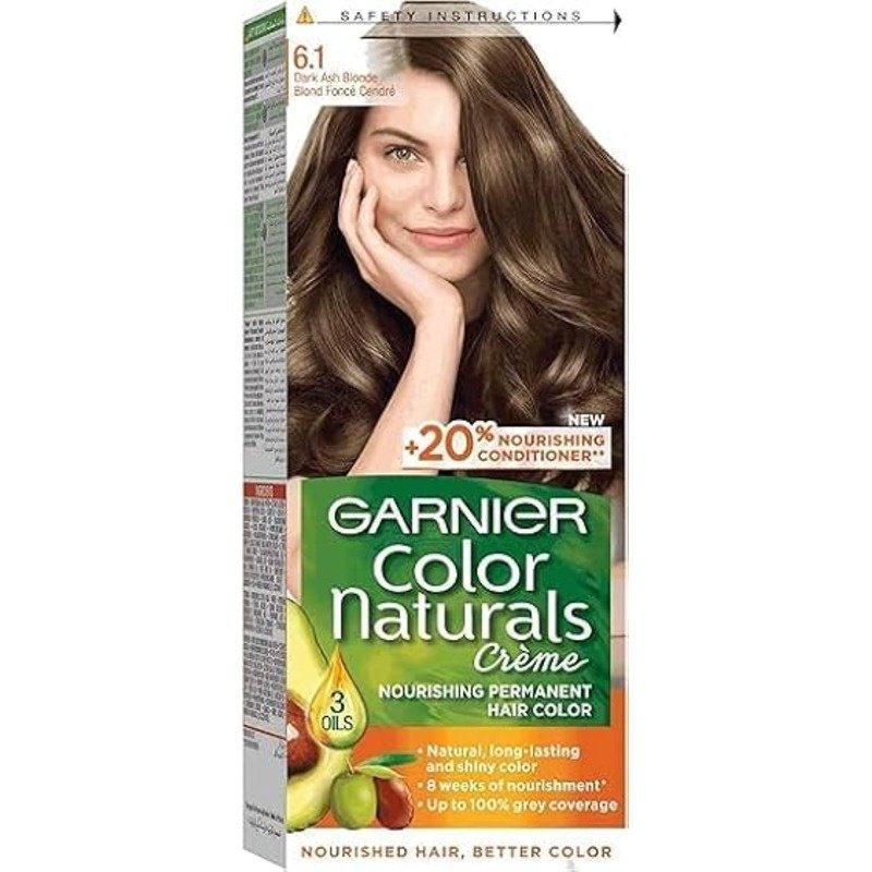 Garnier Color Naturals Creme Hair Color No (6.1) Dark Ash Blonde - 2box 33% offer Garnier Color Naturals Creme Hair Color No (6.1) Dark Ash Blonde - 2box 33% offer