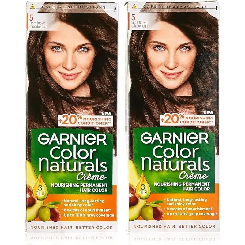 Garnier Color Naturals Creme Hair Color No (5.0) Light Brown - 2box 33% offer Garnier Color Naturals Creme Hair Color No (5.0) Light Brown - 2box 33% offer