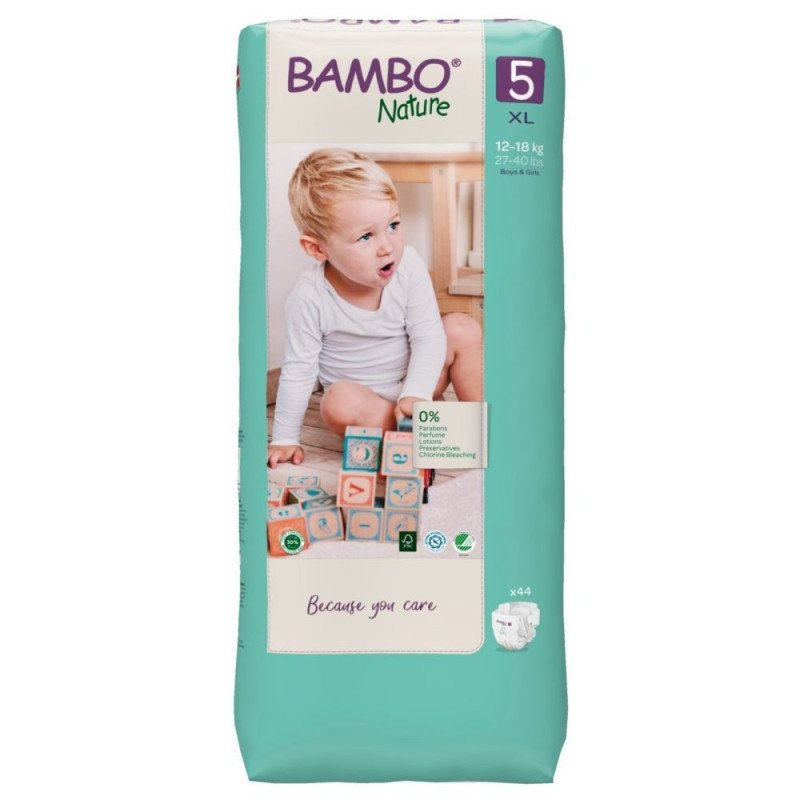 Bambo Nature No (5) 12-18Kg 44 Diapers Bambo Nature No (5) 12-18Kg 44 Diapers