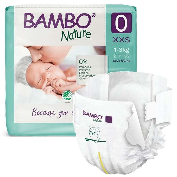 Bambo Nature No (0) 1-3 Kg Premature 24 Diaper Bambo Nature No (0) 1-3 Kg Premature 24 Diaper