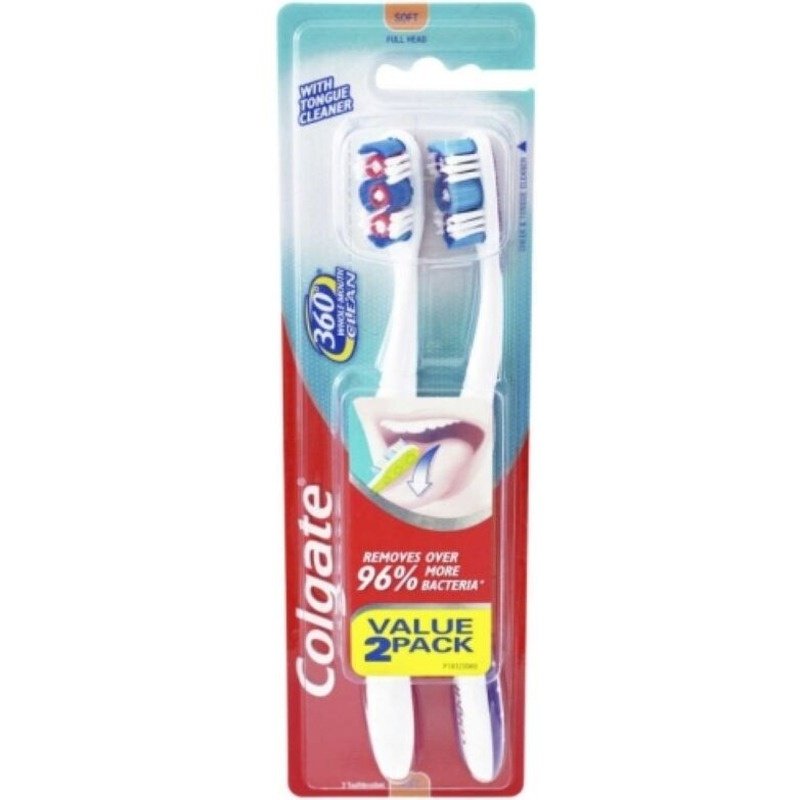 Colgate 360 Medium Toothbrush 2 Value Pack