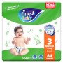Fine Baby Mega Pack No (3) Medium 4-9Kg 84 Diapers Fine Baby Mega Pack No (3) Medium 4-9Kg 84 Diapers