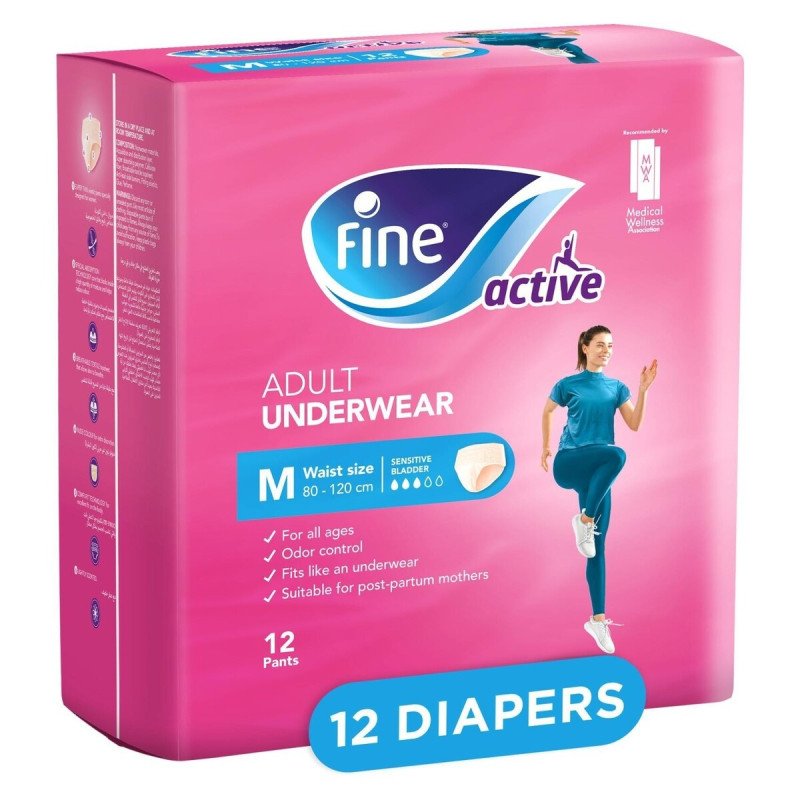 Fine Care Active Adult Pull Ups Medium 12