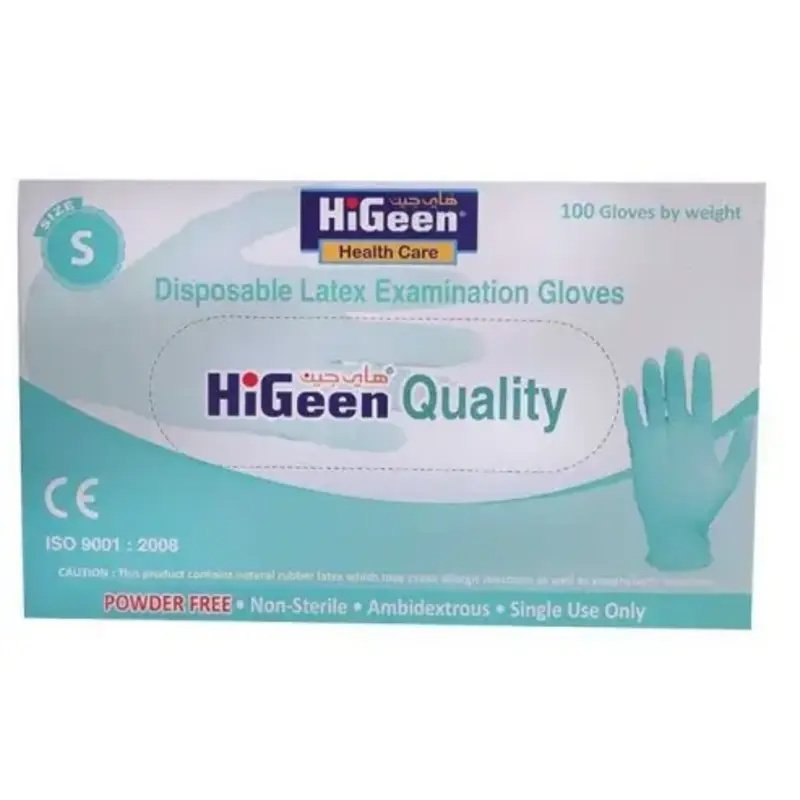 Higeen Latex Gloves Powder Free Size S Box 100 Pcs Higeen Latex Gloves Powder Free Size S Box 100 Pcs