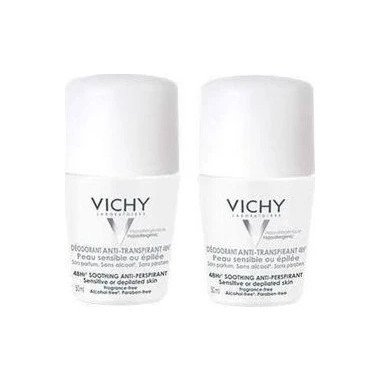 Vichy Soothing Anti-Perspirant Deodorant 48 Roll-On 50 ml *2 Offer