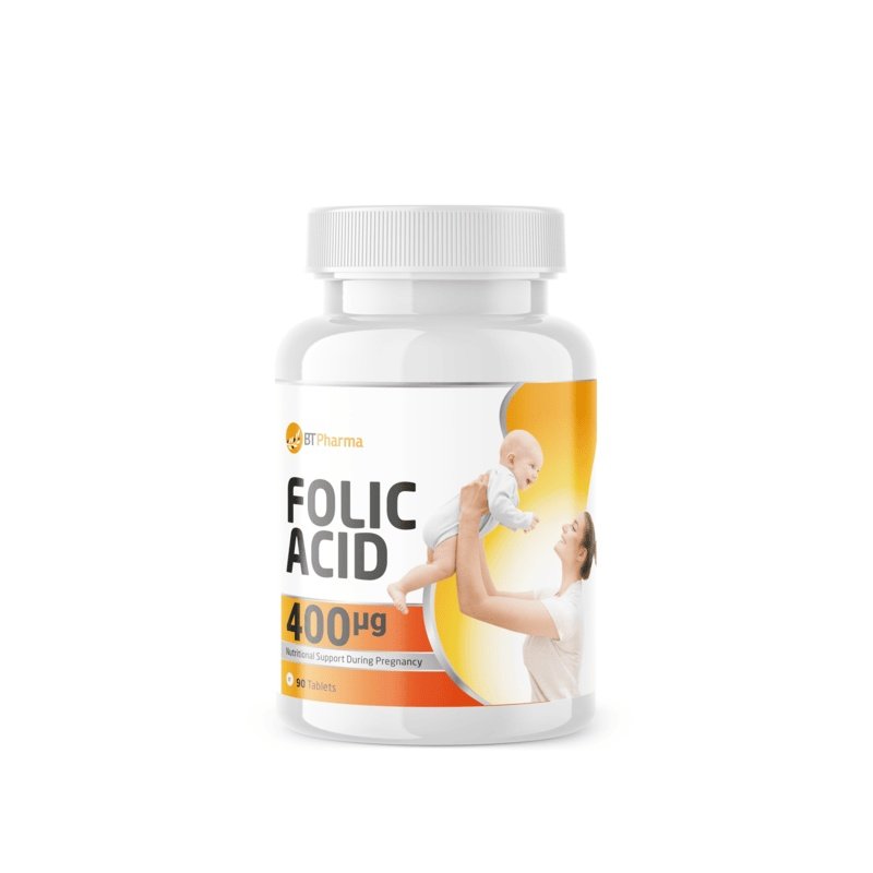 BTPharma Folic Acid 400 mcg 90 Tablets BTPharma Folic Acid 400 mcg 90 Tablets