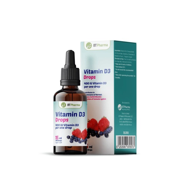 BTPharma Vitamin D3 400 IU Drops 15ml BTPharma Vitamin D3 400 IU Drops 15ml