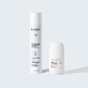 Beesline Radiant Bright Vitamin C 48H Fragrance Free Under Arm Serum 150ml + Whitening Fragrance Free 48H Roll-On Deo 50ml Beesline Radiant Bright Vitamin C 48H Fragrance Free Under Arm Serum 150ml + Whitening Fragrance Free 48H Roll-On Deo 50ml