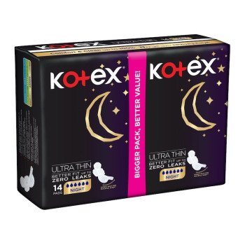 Kotex Feminine Pads Ultra Night 14 Pads Kotex Feminine Pads Ultra Night 14 Pads