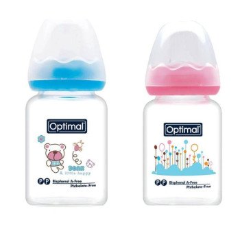 Optimal Glass Feeding Bottle 60 ml ( Blue-Pink ) Optimal Glass Feeding Bottle 60 ml ( Blue-Pink )