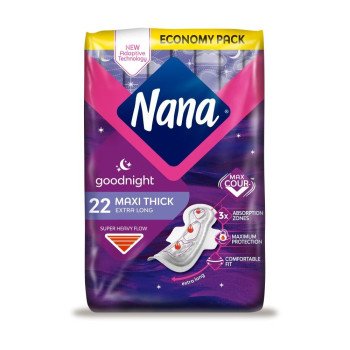 Nana Maxi Thick Goodnight With Wings 22 Pads Nana Maxi Thick Goodnight With Wings 22 Pads