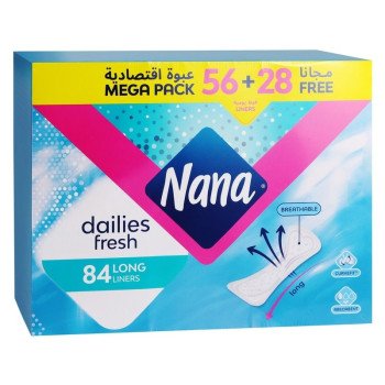 Nana Pantyliner Long 56+28 Liners Offer Nana Pantyliner Long 56+28 Liners Offer