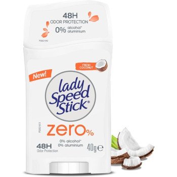 Lady Speed Stick Deodorant Anti-Perspirant Zero% Fresh Cocnut 40g Lady Speed Stick Deodorant Anti-Perspirant Zero% Fresh Cocnut 40g