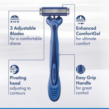 Gıllette Blue3 Comfort Men's Disposable Razor 1 Count Gıllette Blue3 Comfort Men's Disposable Razor 1 Count