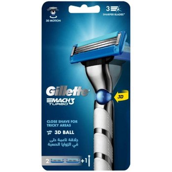 Gillette Mach3 Turbo 3D Razor + 2 Razor Blade Gillette Mach3 Turbo 3D Razor + 2 Razor Blade