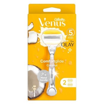 Gillette Venus Comfortglide With Olay Coconut Metal Razor + 2 Razor Blade Gillette Venus Comfortglide With Olay Coconut Metal Razor + 2 Razor Blade
