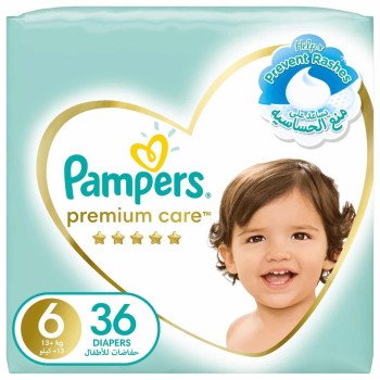 Pampers Premium Care No (6) 13+ Kg, 36 Diapers Pampers Premium Care No (6) 13+ Kg, 36 Diapers